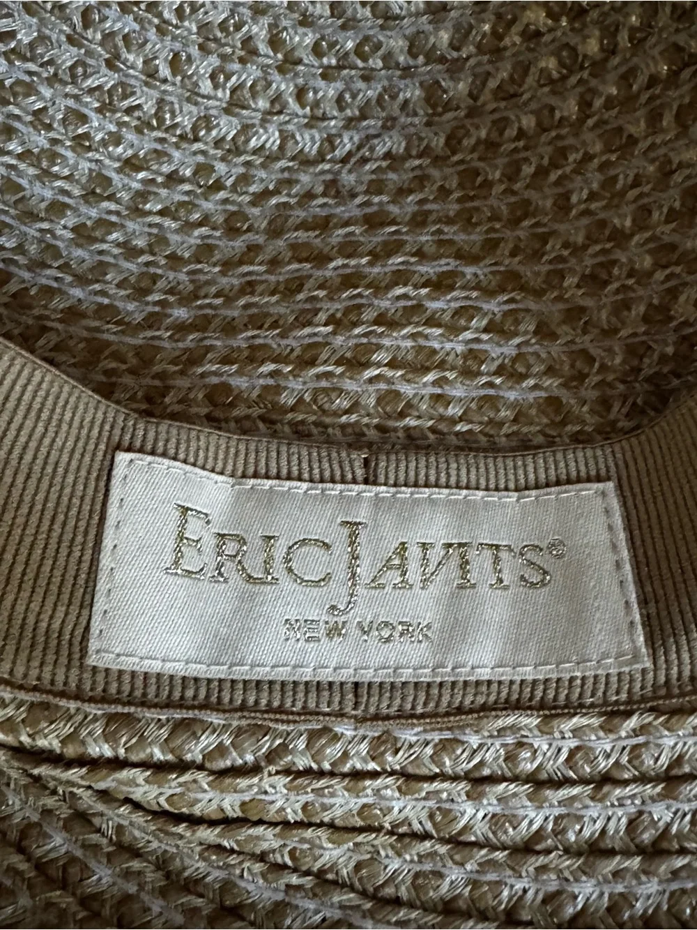 Eric Javits Straw Sun Hat with Cutout Brim - Tan - Picture 2 of 3